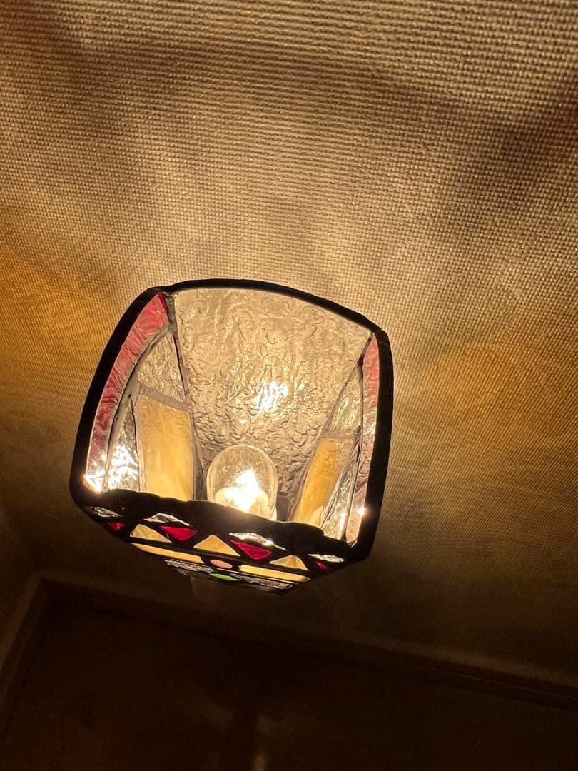 【値下げ】ステンドグラスランプ　フットランプ
