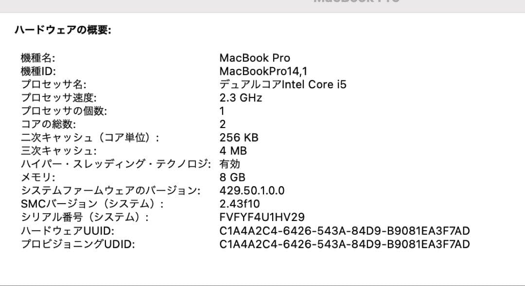 Apple MacBook Pro 13インチ 本体 箱付き