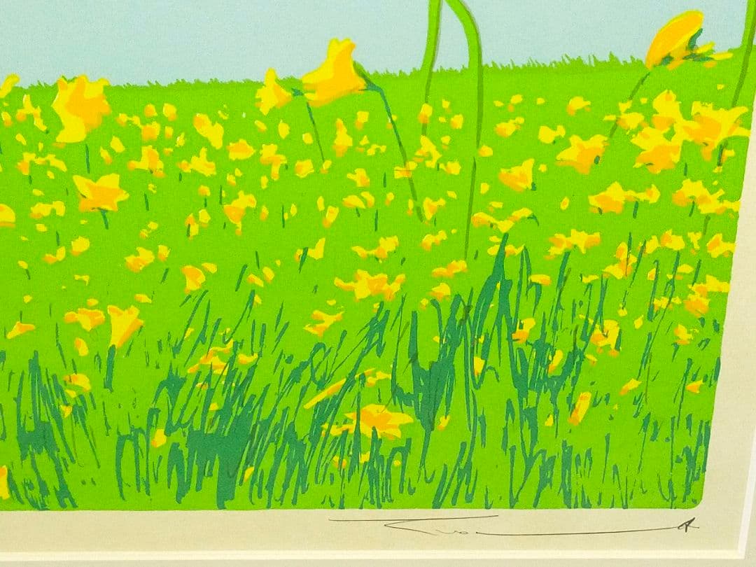 本間武男　シルクスクリーン　夏雲　188/300　版画