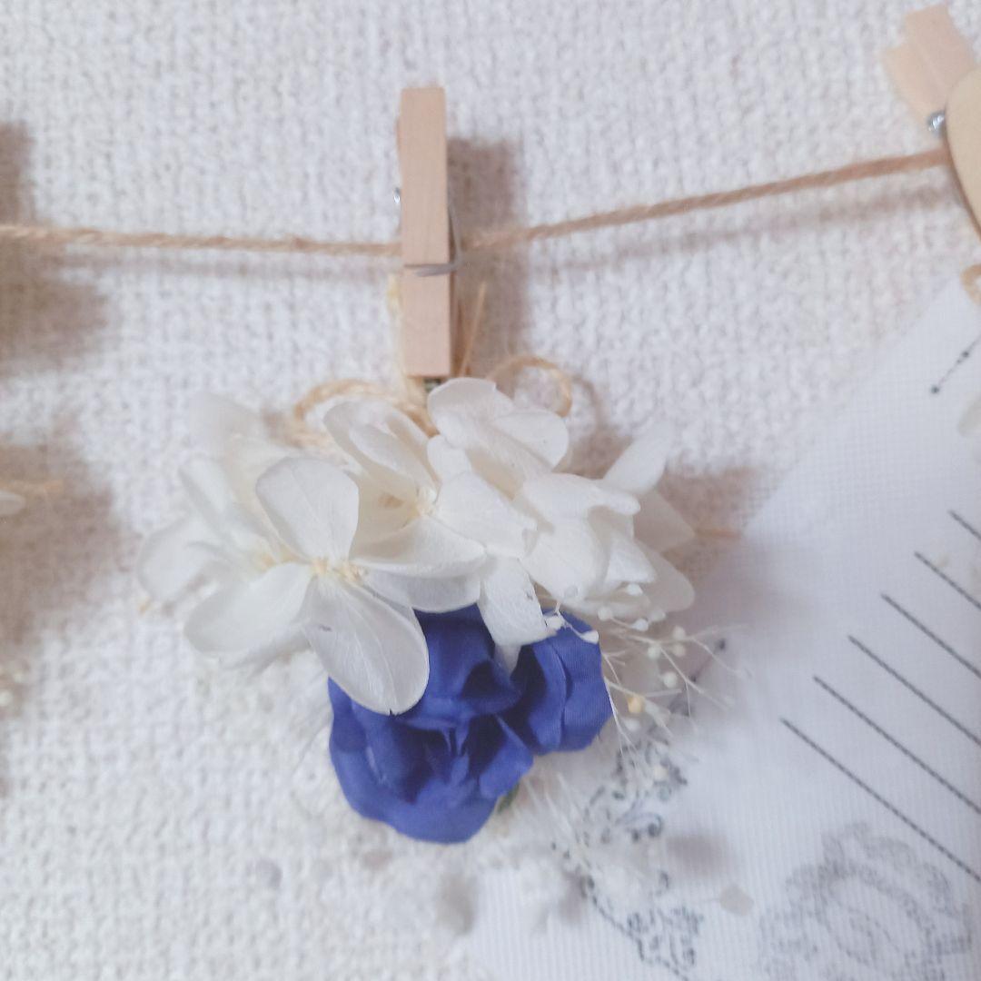 ホワイト＆ブルー✲*゜オーバータイムのフラワーガーランド❀.*・゜