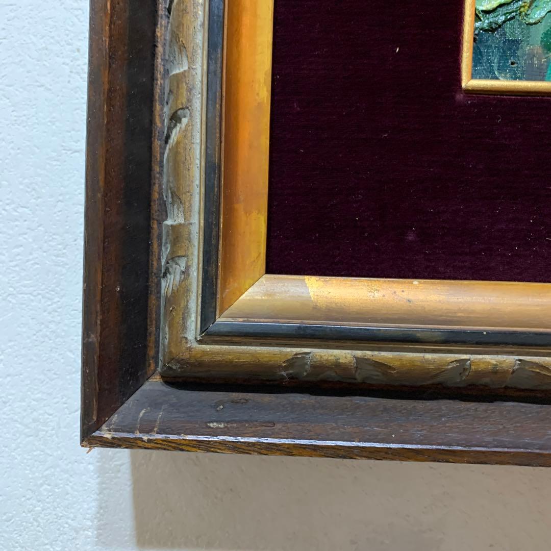 絵画　油彩肉筆画　真作　松浦清『競艶（石光寺にて）』個展出品作品　アンティーク