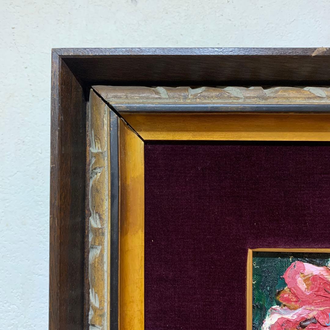 絵画　油彩肉筆画　真作　松浦清『競艶（石光寺にて）』個展出品作品　アンティーク