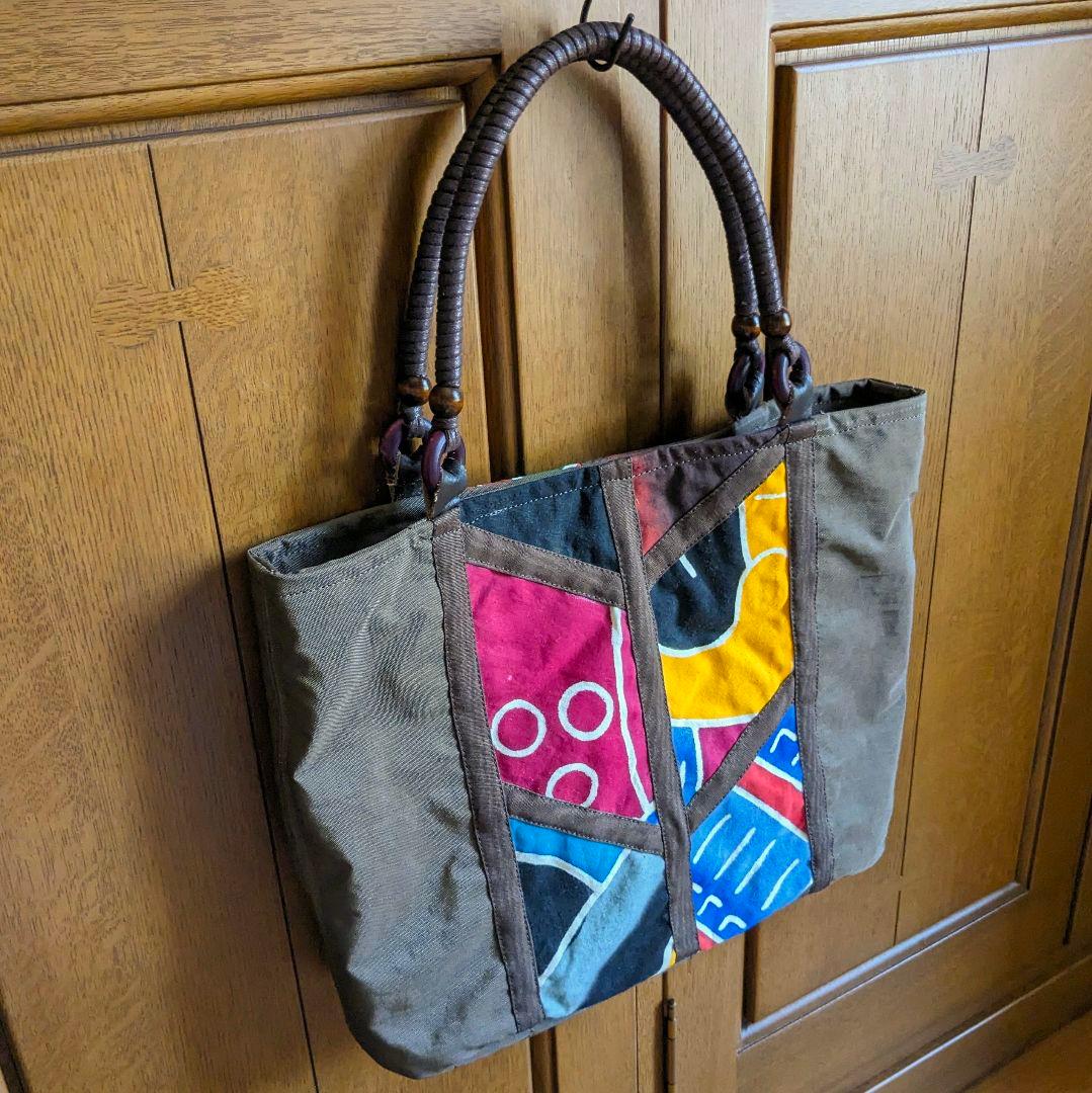 手提げバッグ 武者のぼり旗リメイク パッチワーク
