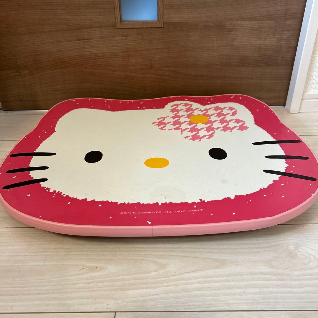 ハローキティ　1998年　ピンク千鳥柄　カオハナキティ　折りたたみ机