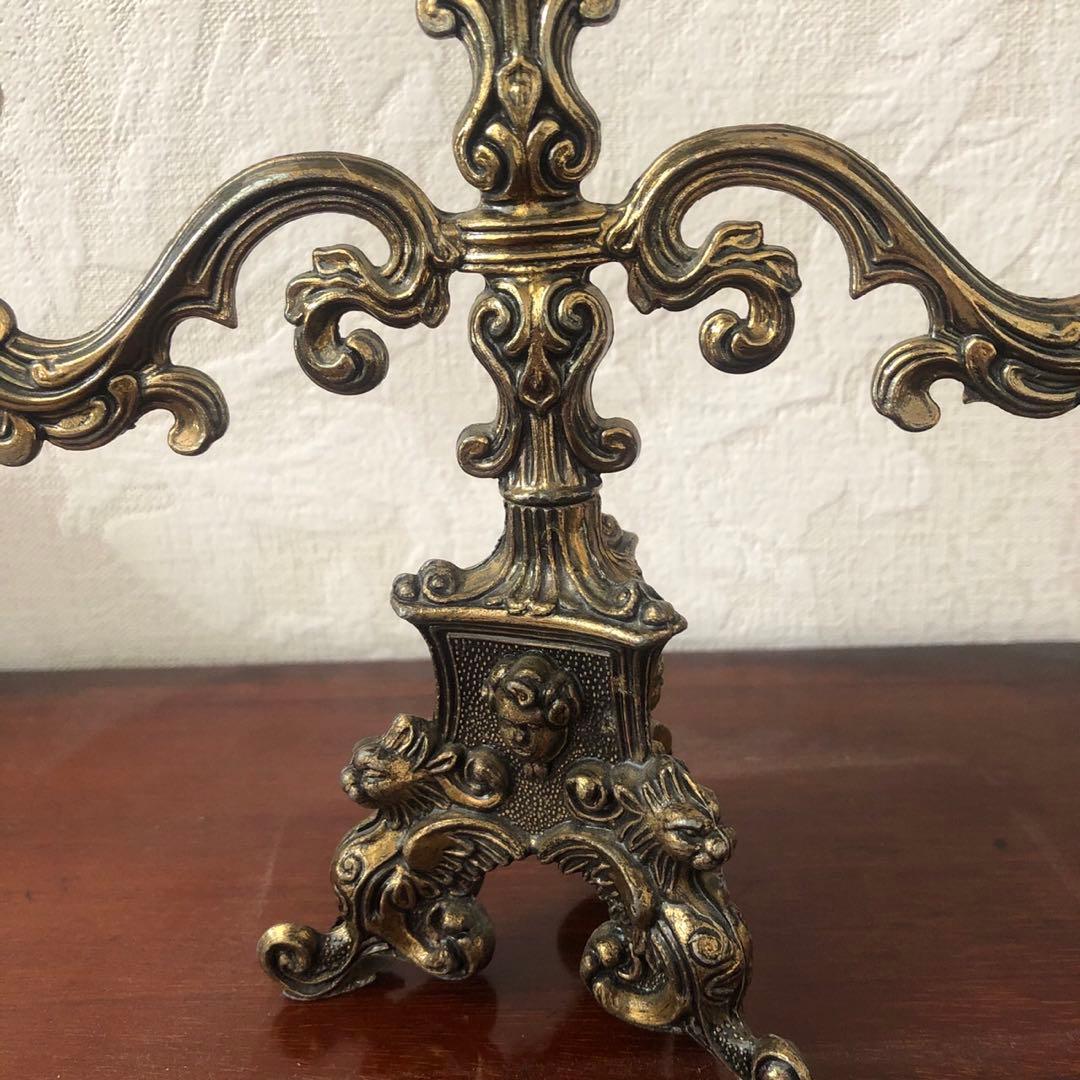 【2セット】真鍮キャンドルスタンド、キャンドルホルダー　アンティーク