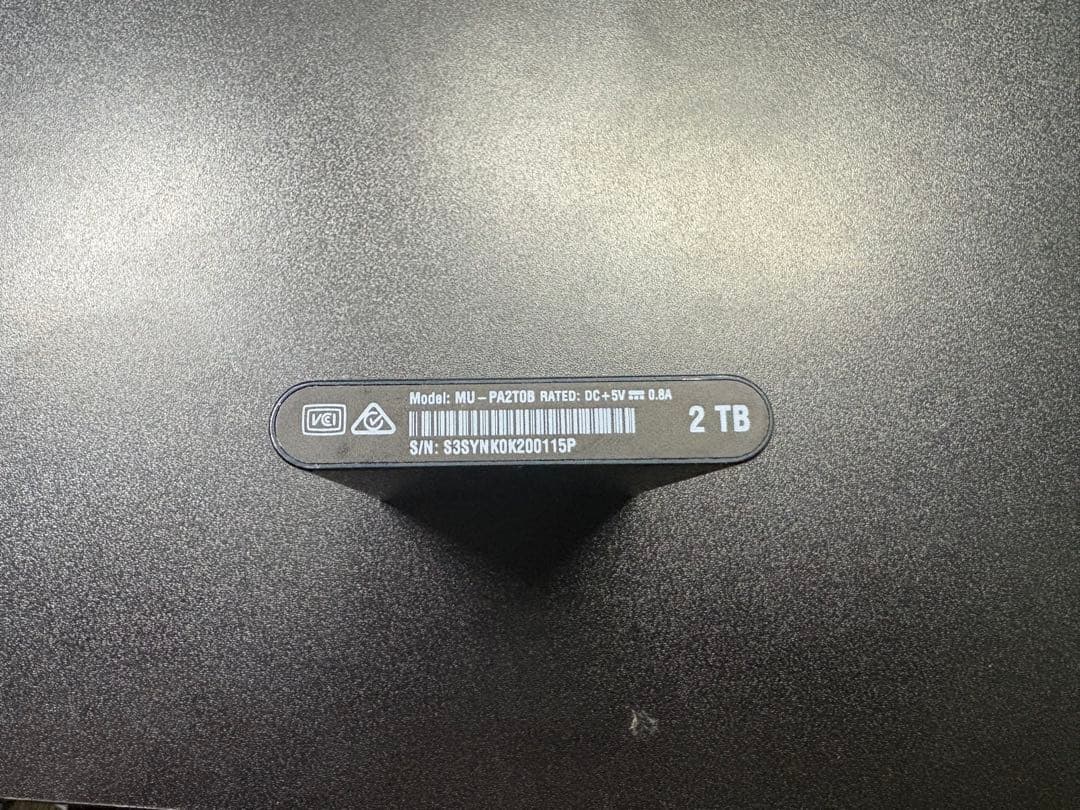 外付けハードディスク・ドライブ Samsung Portable SSD T5 2TB
