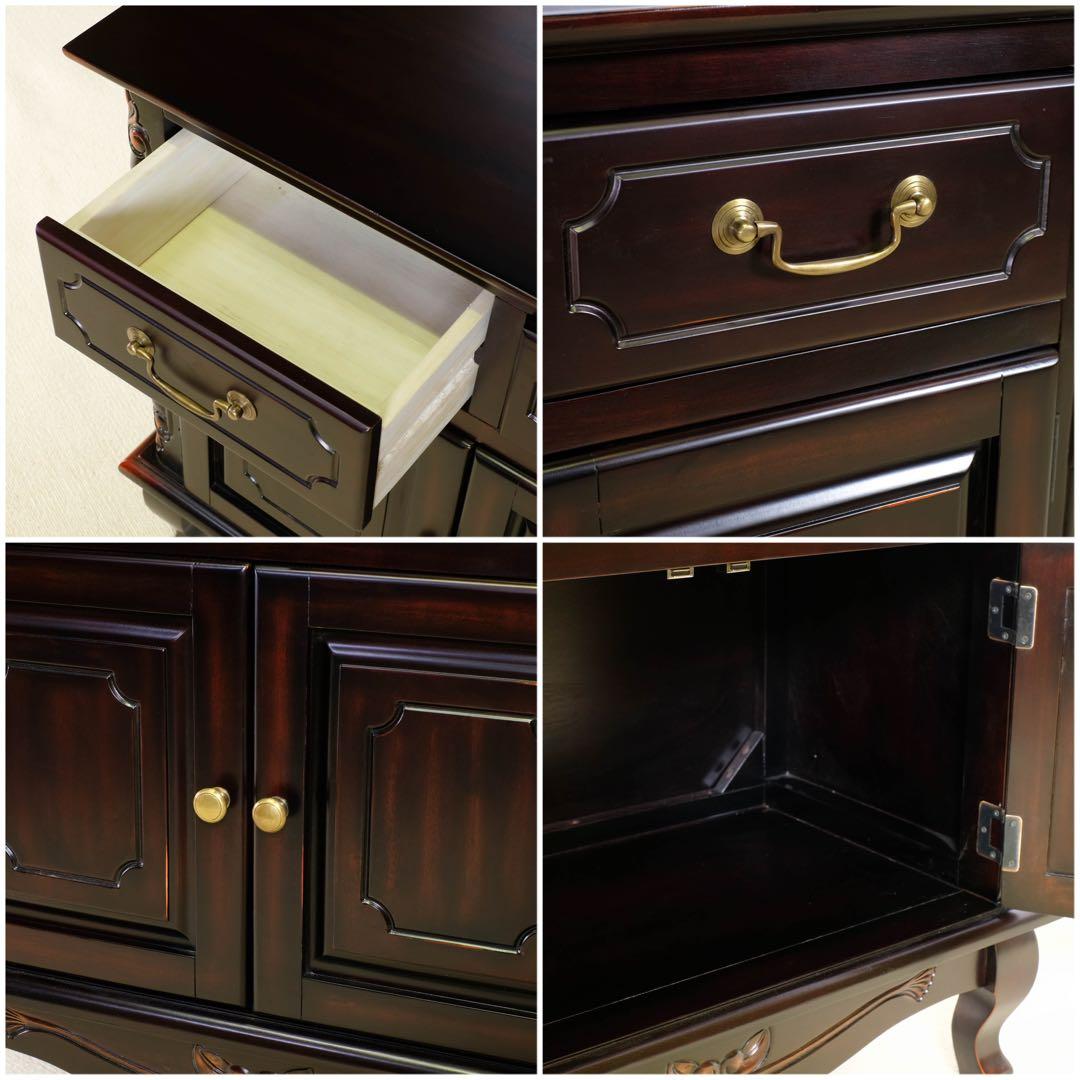 J 新品 アジアン キャビネット 75 飾り棚 リビング収納 アンティーク