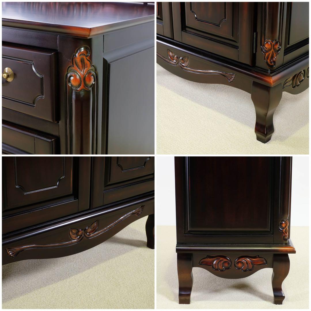 J 新品 アジアン キャビネット 75 飾り棚 リビング収納 アンティーク