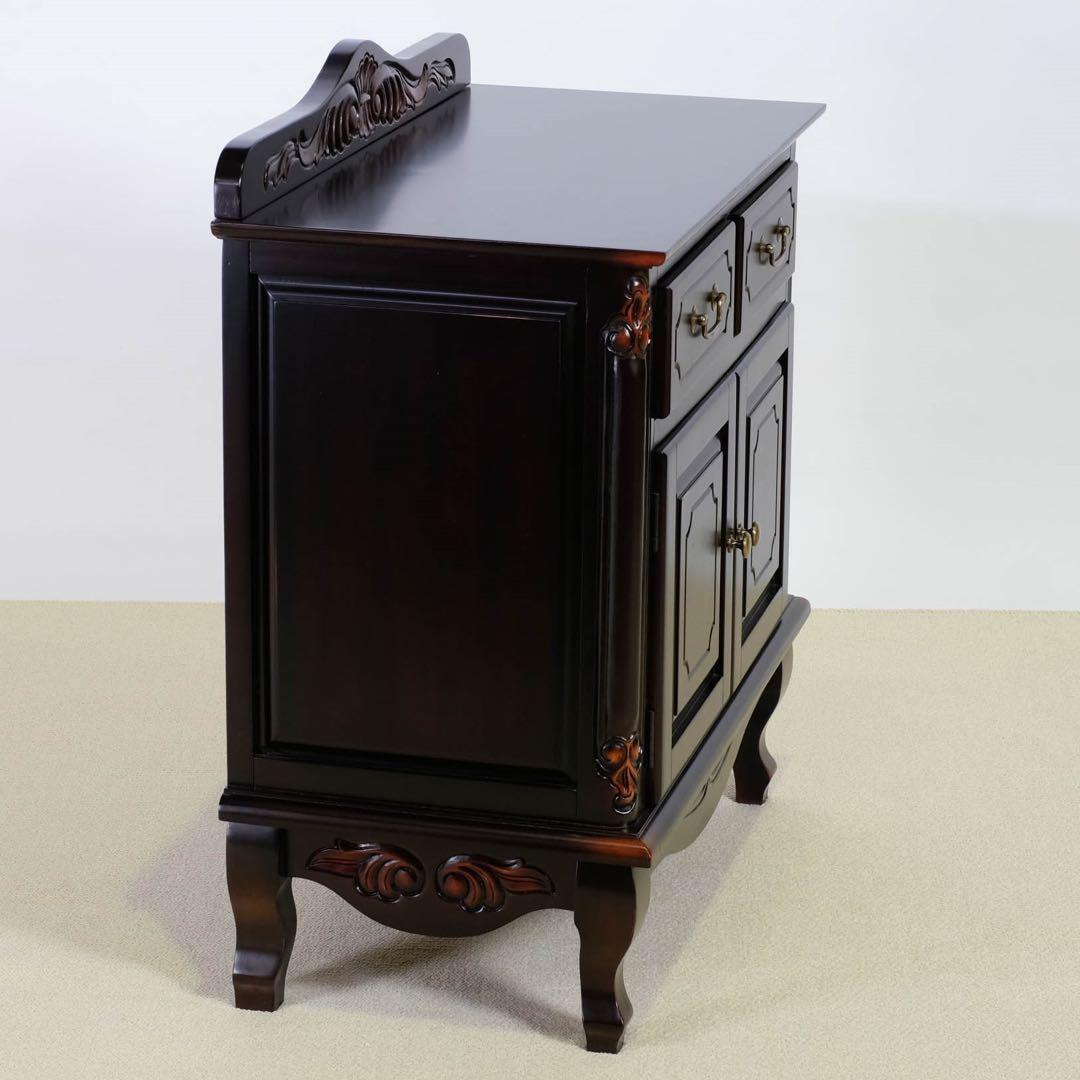 J 新品 アジアン キャビネット 75 飾り棚 リビング収納 アンティーク