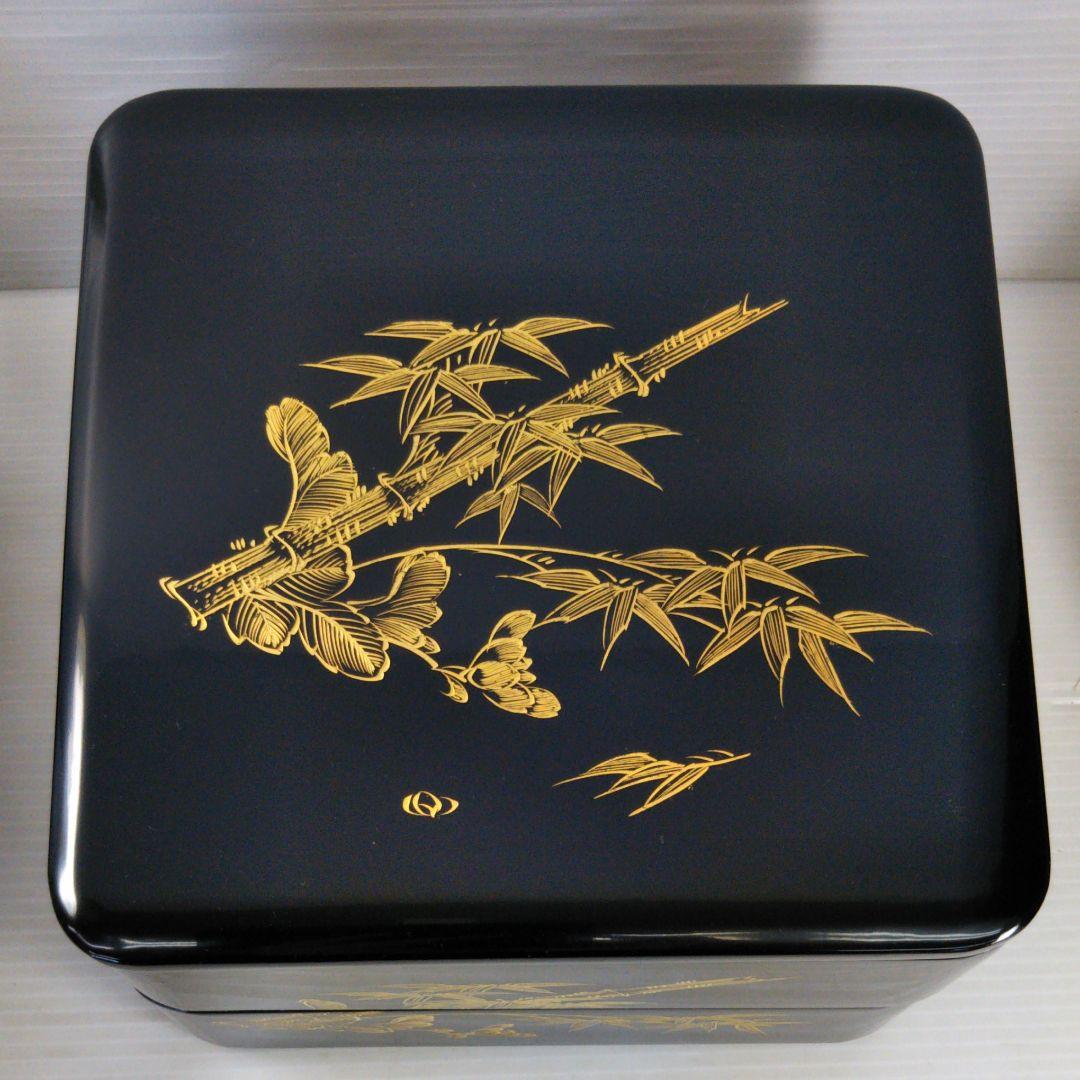 桜井漆器　秀甫作　六五重　4段　台付き