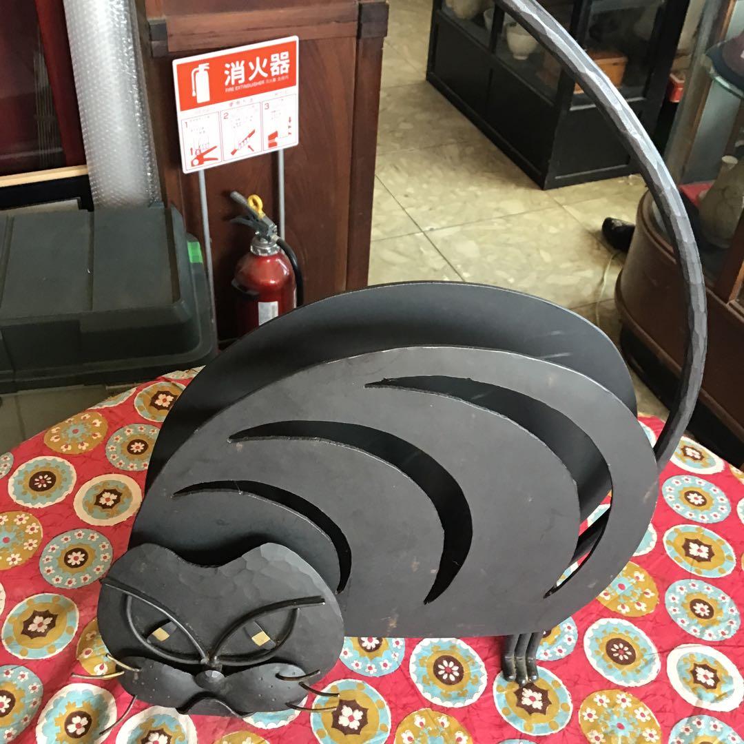 猫 金属　ファイヤーツール　薪ストーブ　ハンドメイド 火かき棒　特注品