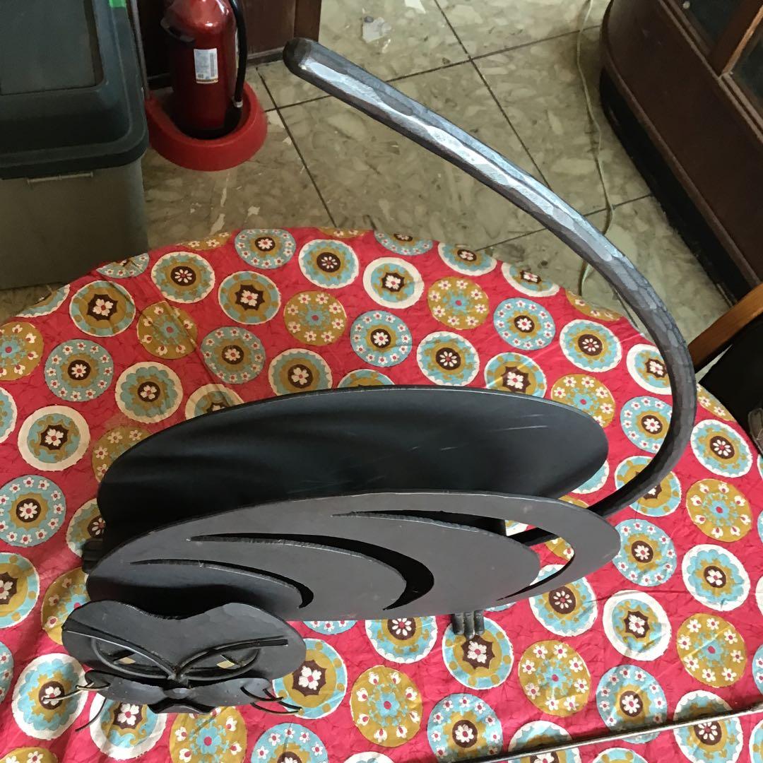 猫 金属　ファイヤーツール　薪ストーブ　ハンドメイド 火かき棒　特注品