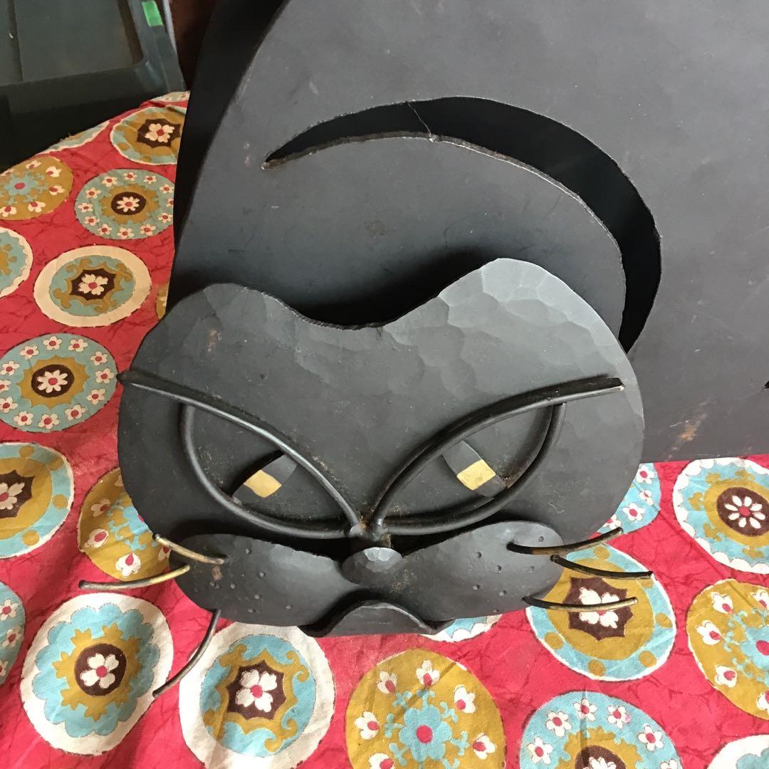 猫 金属　ファイヤーツール　薪ストーブ　ハンドメイド 火かき棒　特注品