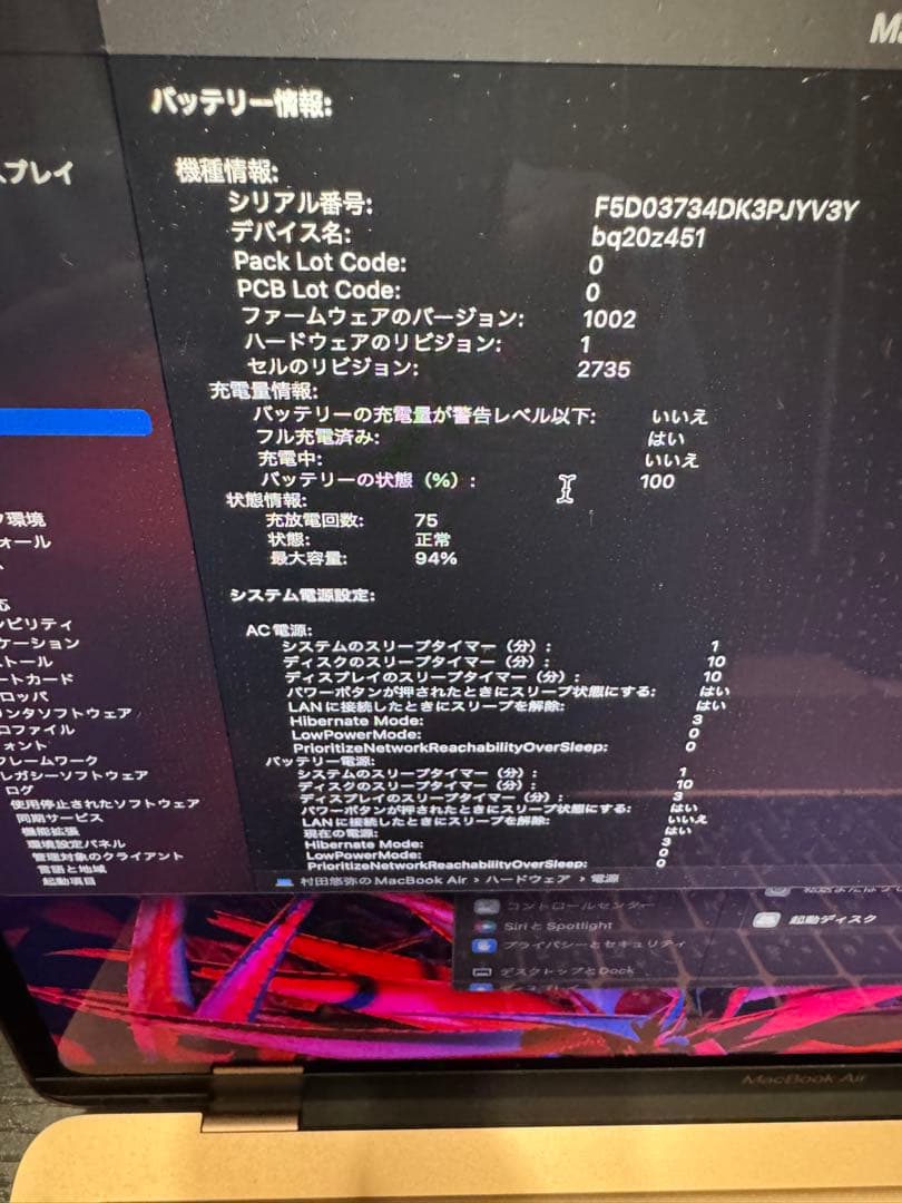 MacBook Air(M1/2020)13インチ・ゴールド