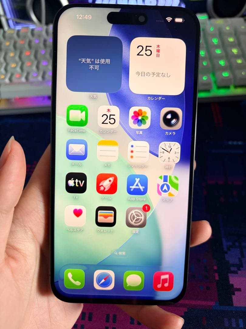 極美品iPhone15Promax 256GB/US/100%/simフリ