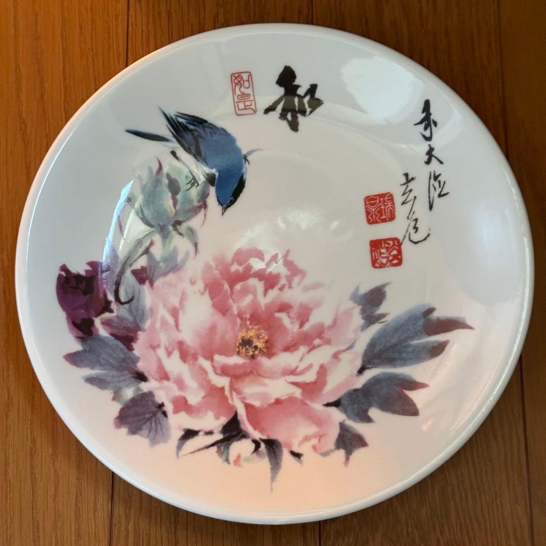 前大徳 須賀玄道絵付 禅画花鳥図十二景飾皿 十二枚揃