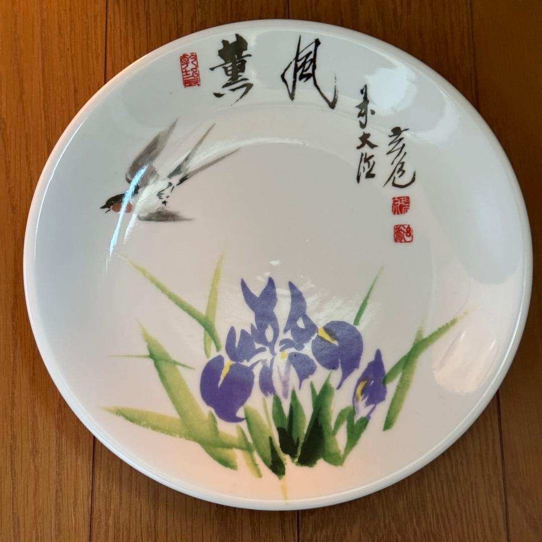 前大徳 須賀玄道絵付 禅画花鳥図十二景飾皿 十二枚揃