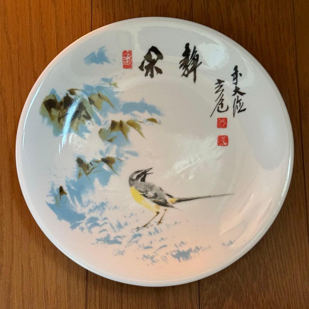 前大徳 須賀玄道絵付 禅画花鳥図十二景飾皿 十二枚揃