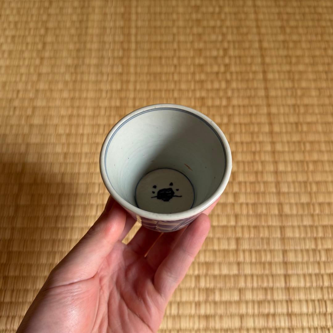 古伊万里 染付 矢羽文 蕎麦猪口 江戸時代 古波佐見 古瀬戸 古美術 骨董 民藝