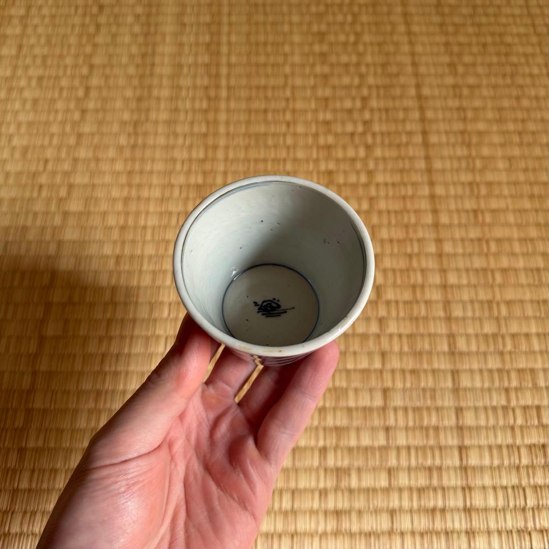 古伊万里 染付 矢羽文 蕎麦猪口 江戸時代 古波佐見 古瀬戸 古美術 骨董 民藝