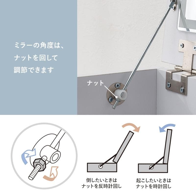 LEDライト付きチェストデスクドレッサースツールセット [8063]