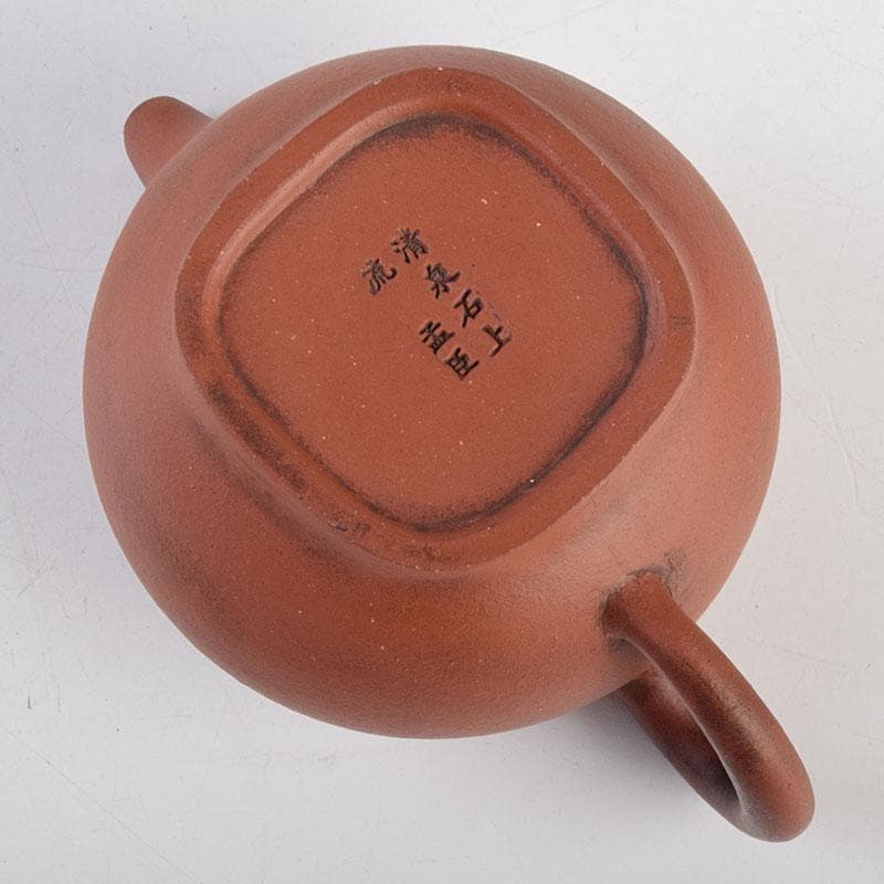 中国　孟臣製　清泉石上流　紫砂　朱泥　急須　茶壷　C　R9043