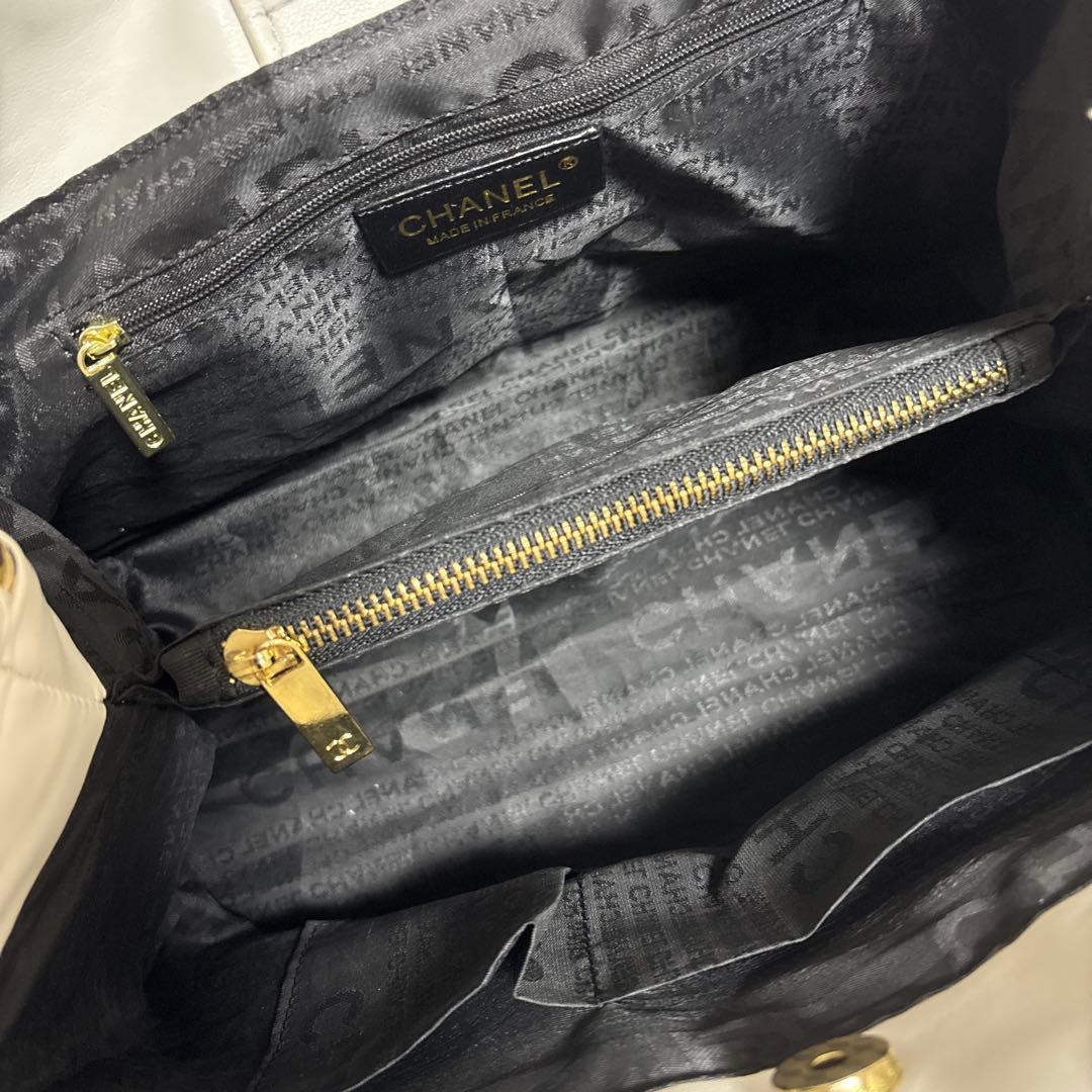 used CHANELシャネル ノベルティ チェーン トートバッグ ホワイト