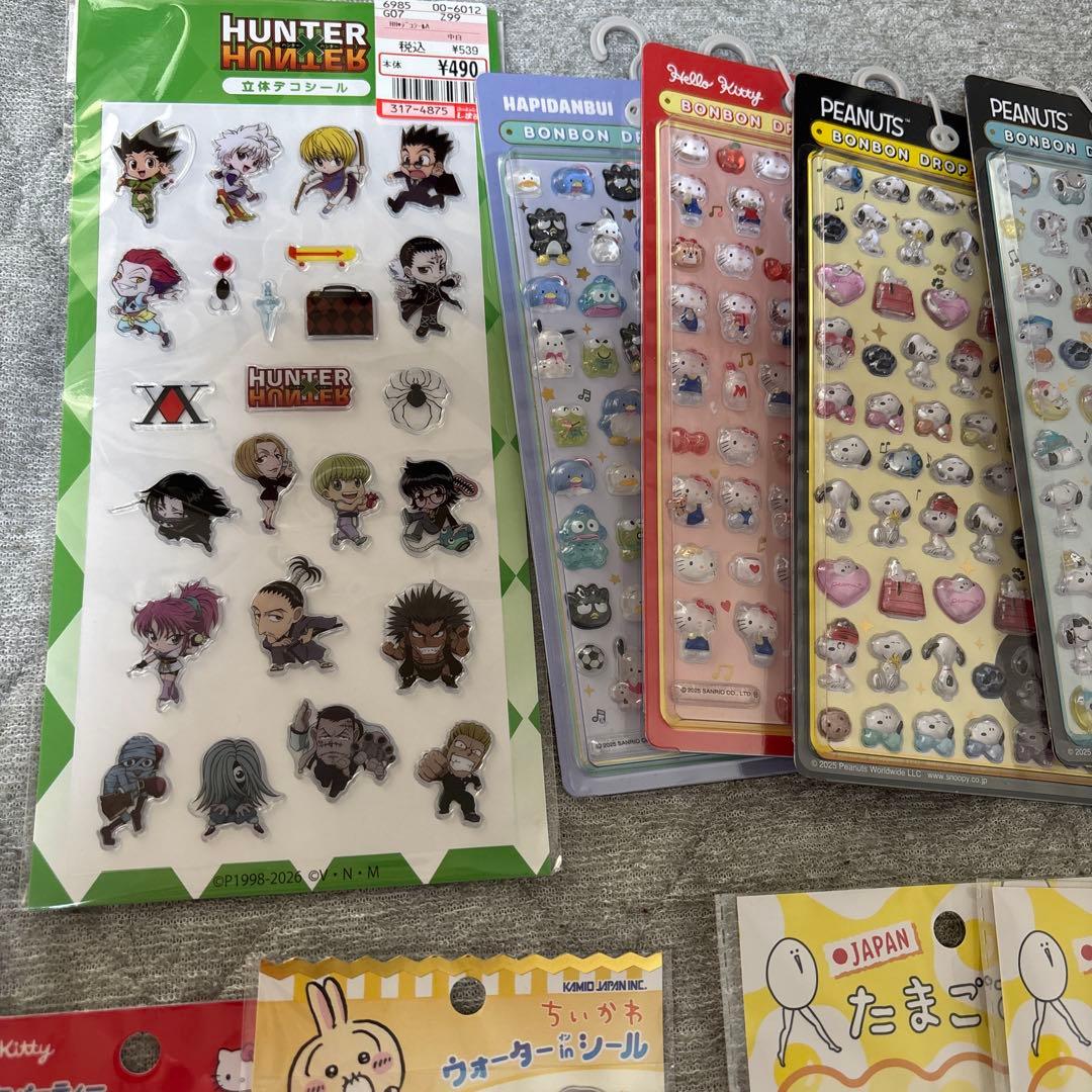 シール21枚セット＋おまけ有。ボンボン、うるちゅる、ぷくぷく、キャラシール多数