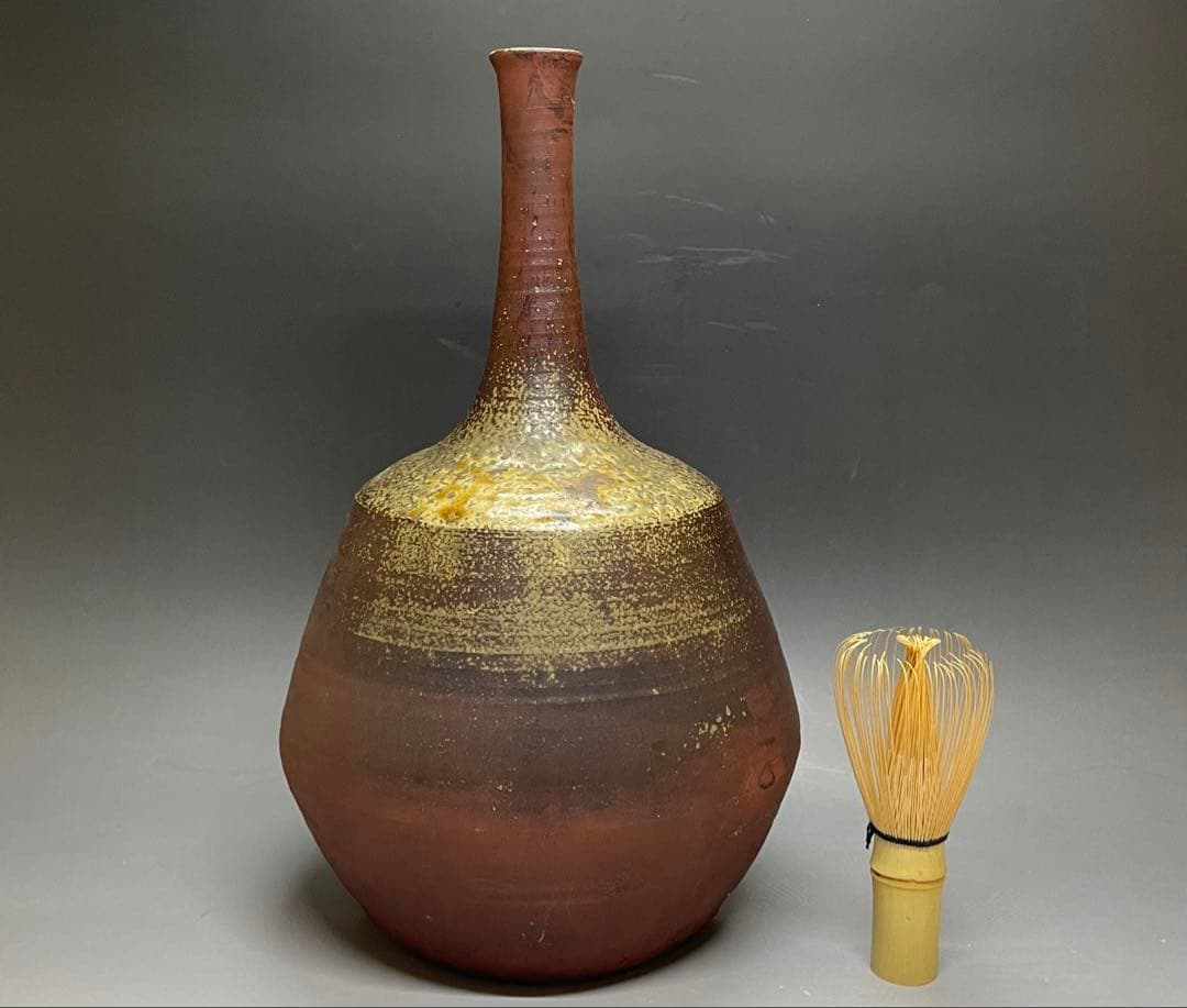 古備前　鶴首徳利　一輪生　窯印あり　u5120