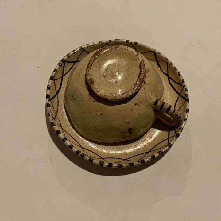 メキシコ　アンティーク　陶器　ティーカップ　レア