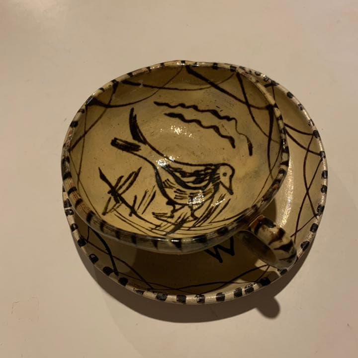 メキシコ　アンティーク　陶器　ティーカップ　レア