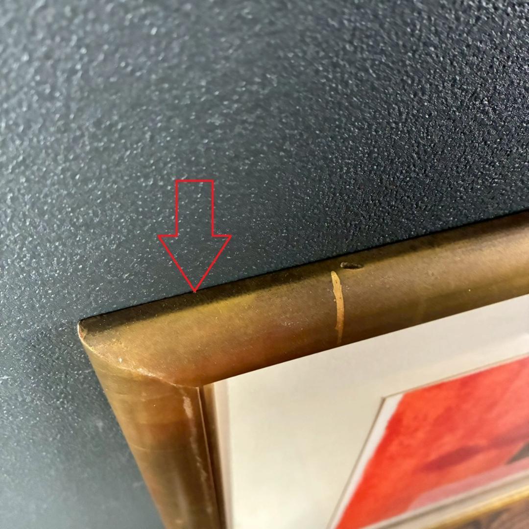 美品 ベルナール・カトラン「ピンクのテーブルの赤い花束」リトグラフ 直筆サイン入