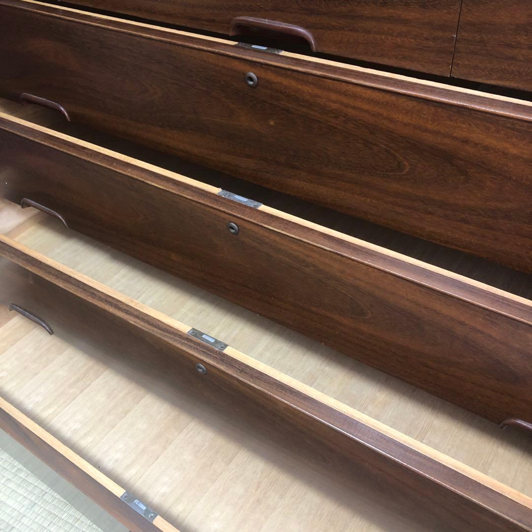 府中家具 マルケイ木工　ダークブラウン　年代もの桐箪笥