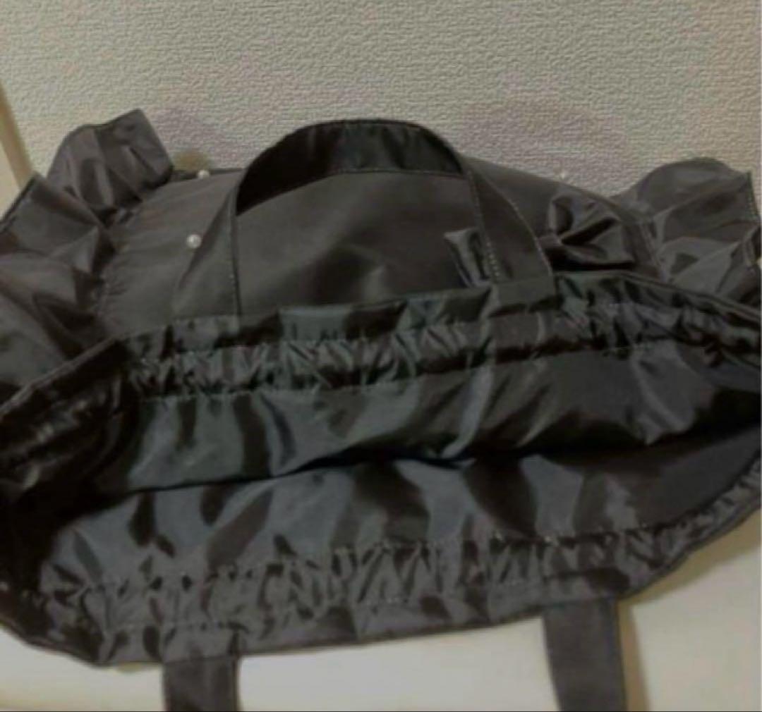 撥水ハンドメイドフリルパール調ビーズリボンレッスンバッグ上履き袋体操服着替え袋