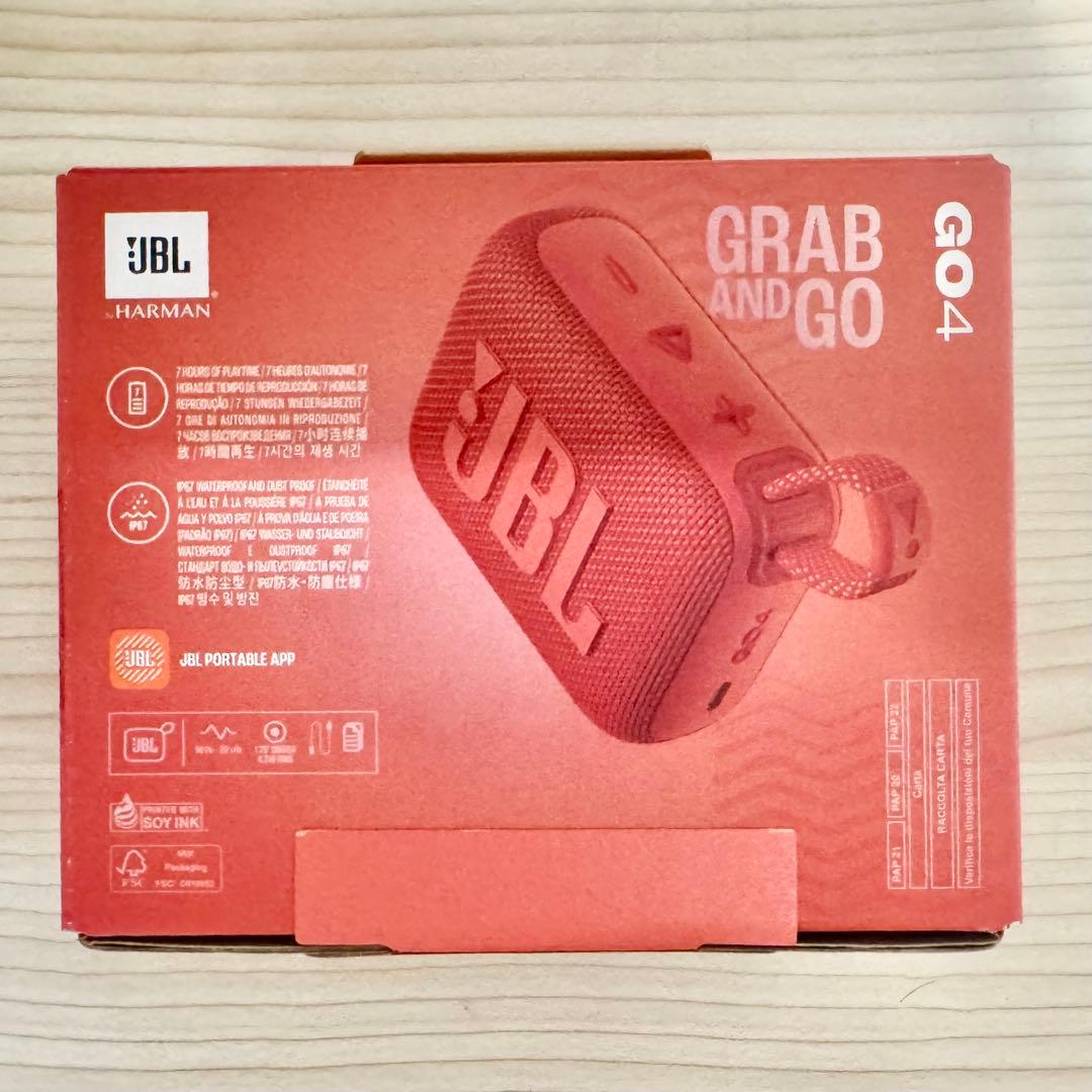 新品未開封 JBL GO4 ポータブルスピーカー 防水 防塵 レッド 即日発送