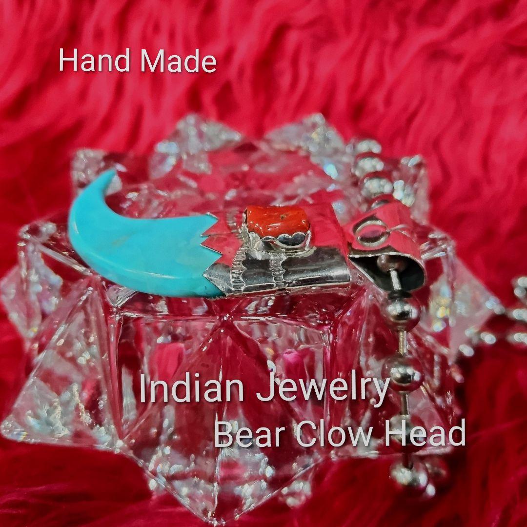 ネックレス・ペンダント Indian BearColal Head Hand Made