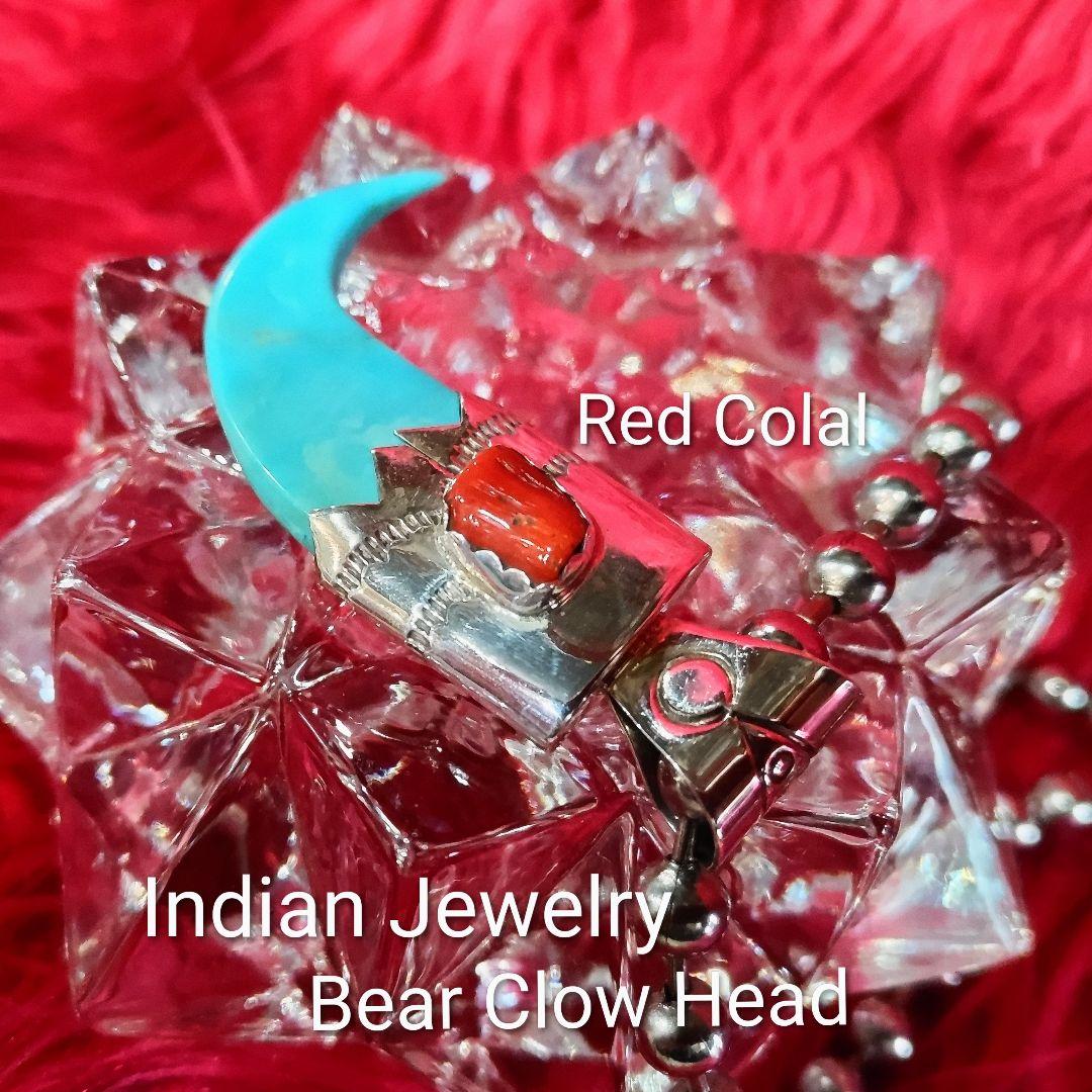 ネックレス・ペンダント Indian BearColal Head Hand Made