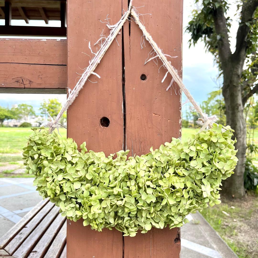 アナベル紫陽花　三日月リース