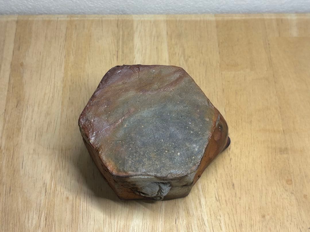 127. 備前焼 宝瓶 登り窯 カニとタニシ 貝6角 手びねり 急須