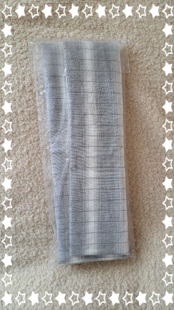 アースリネン®枕カバー グレーとホワイトのストライプ 新品未開封