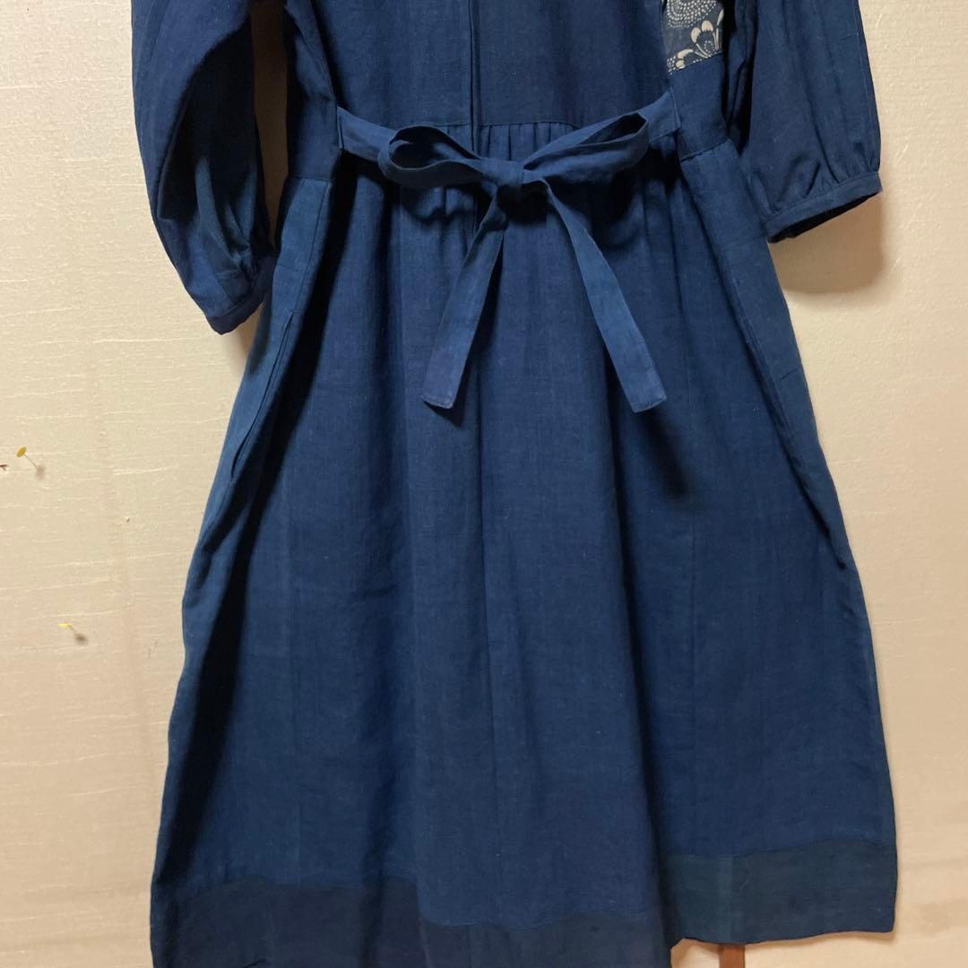 お値下げ　本場久留米無地絣に型染めコラボ