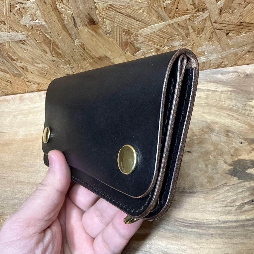 ホーウィン クロムエクセル 160 トラッカーウォレット 真鍮 タロン 2層