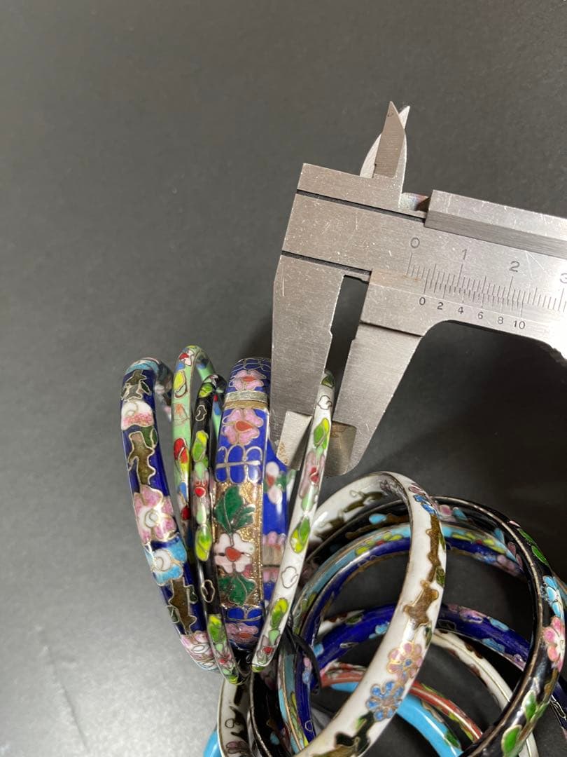 バングル 景泰蘭工芸 海外購入13点セット重さ328g サイズ內徑6.2cm