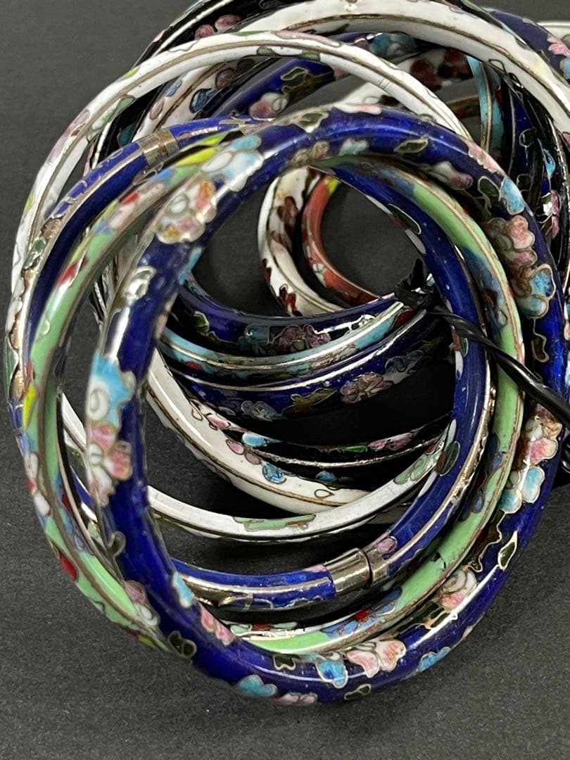 バングル 景泰蘭工芸 海外購入13点セット重さ328g サイズ內徑6.2cm