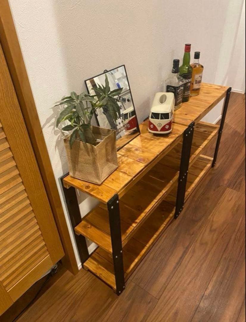 アイアン風3段ラック 飾り棚　収納棚　アメリカン