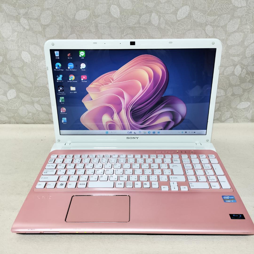 497★Core i7★1TBピンクSSDノートパソコン Windows11