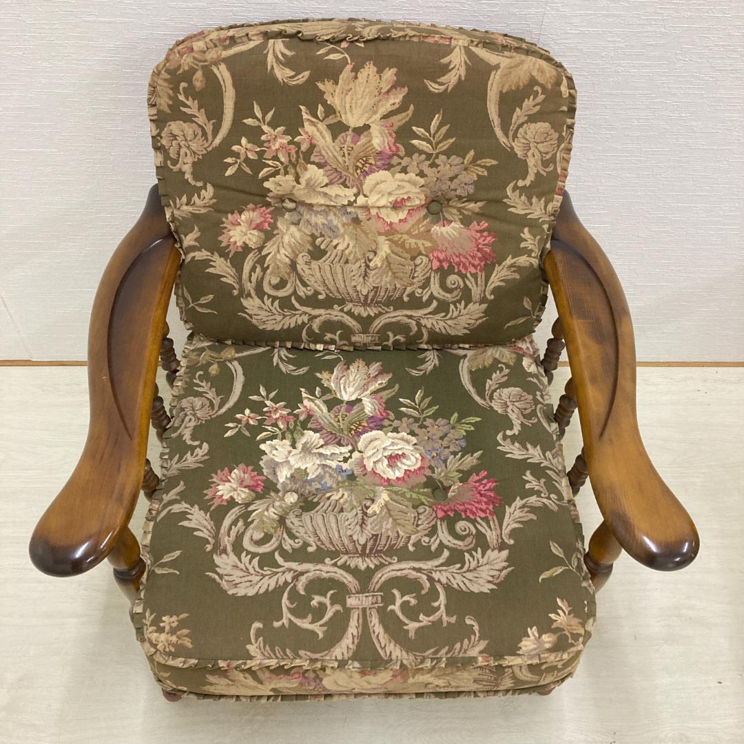 【オールドカリモク】コロニアル アームチェア　1人掛けソファ 2脚セット