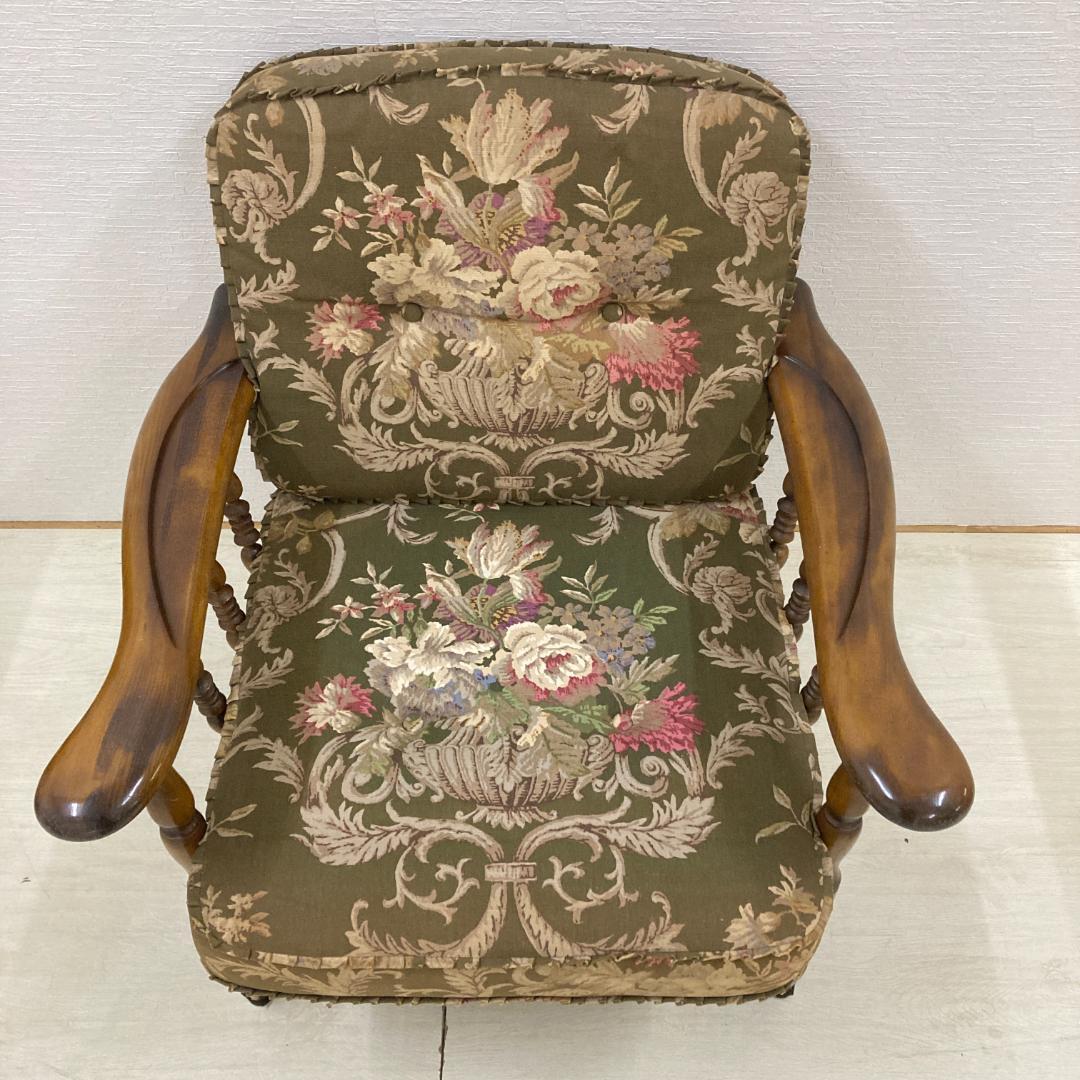 【オールドカリモク】コロニアル アームチェア　1人掛けソファ 2脚セット