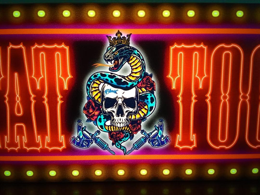 タトゥー TATTOO② 刺青 看板 置物 雑貨 LED2wayライトBOX