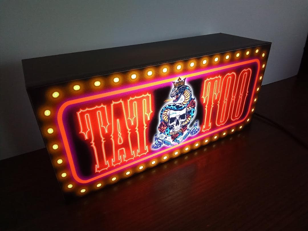 タトゥー TATTOO② 刺青 看板 置物 雑貨 LED2wayライトBOX